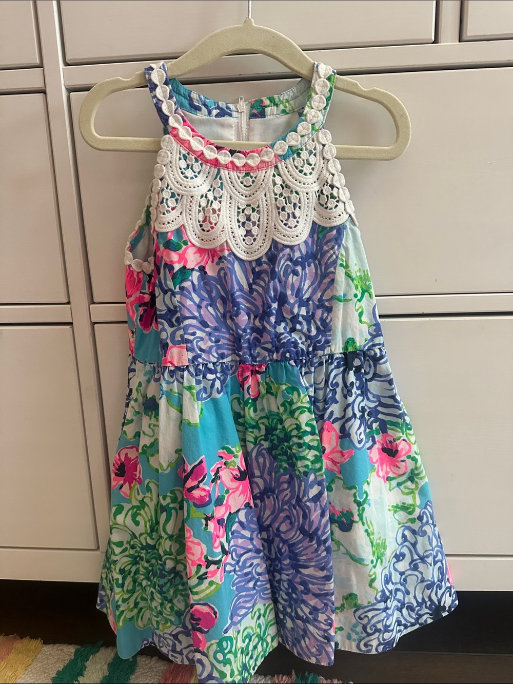 Lilly Pulitzer Sleeveless Floral Dress - Blue, Pink & Green size 5